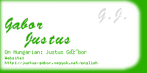 gabor justus business card